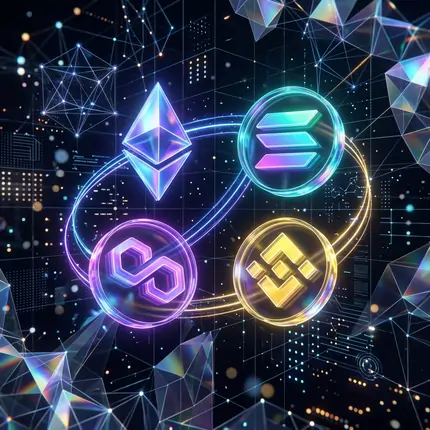 Blockchain Platform Ecosystem Collage